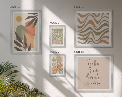 Set di 5 quadri Eleganti decorazioni per piante dai colori pastello
