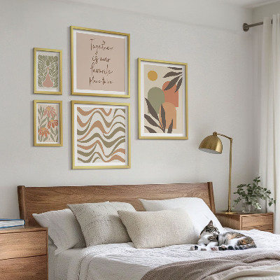 Set di 5 quadri Eleganti decorazioni per piante dai colori pastello