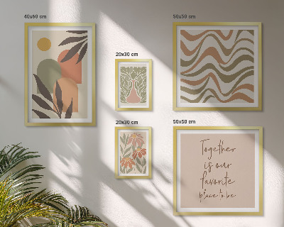 Set di 5 quadri Eleganti decorazioni per piante dai colori pastello