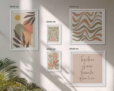 Set di 5 quadri Eleganti decorazioni per piante dai colori pastello