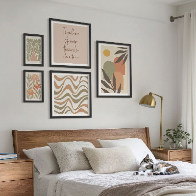 Set di 5 quadri Eleganti decorazioni per piante dai colori pastello