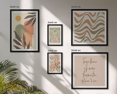 Set di 5 quadri Eleganti decorazioni per piante dai colori pastello