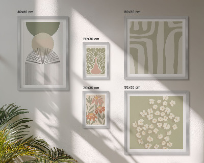 Set di quadri incorniciati Eleganti grafiche floreali dai colori pastello