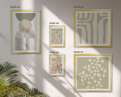 Set di quadri incorniciati Eleganti grafiche floreali dai colori pastello