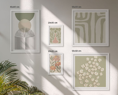 Set di quadri incorniciati Eleganti grafiche floreali dai colori pastello