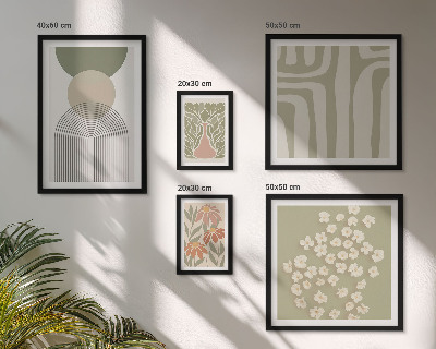 Set di quadri incorniciati Eleganti grafiche floreali dai colori pastello