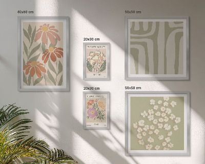 Set di 5 quadri Motivi floreali Londra Parigi boho