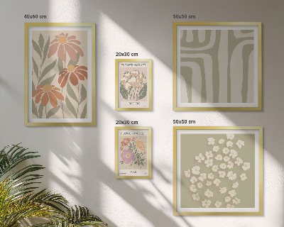 Set di 5 quadri Motivi floreali Londra Parigi boho