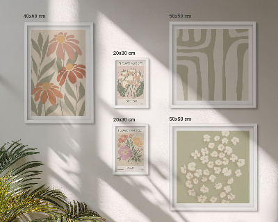 Set di 5 quadri Motivi floreali Londra Parigi boho