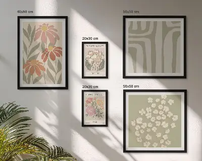 Set di 5 quadri con motivi floreali in stile boho di Londra e Parigi