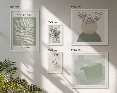 Set di quadri incorniciati con composizioni vegetali eleganti