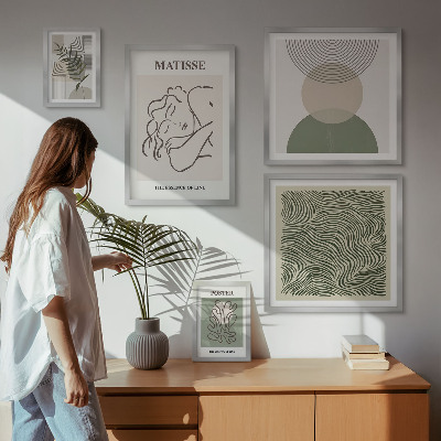 Polittico con cornice Composizioni vegetali minimaliste