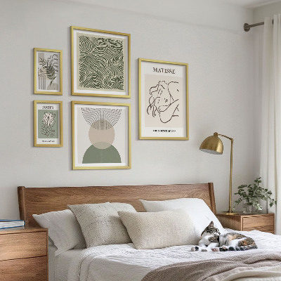 Polittico con cornice Composizioni vegetali minimaliste