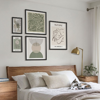Polittico con cornice Composizioni vegetali minimaliste