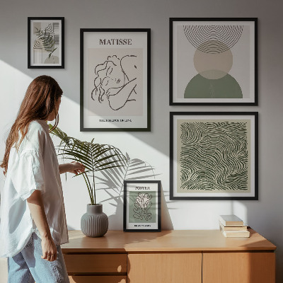 Polittico con cornice Composizioni vegetali minimaliste