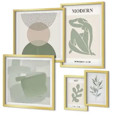 Set di 5 quadri con design in stile moderno e astratto