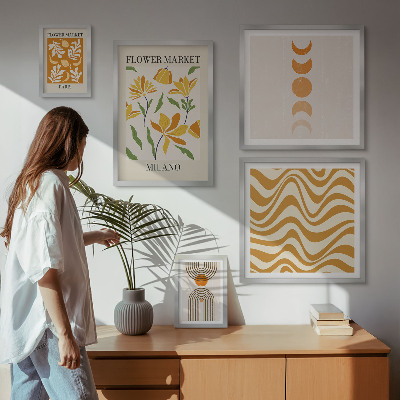 Set di 5 quadri Eleganti decorazioni floreali