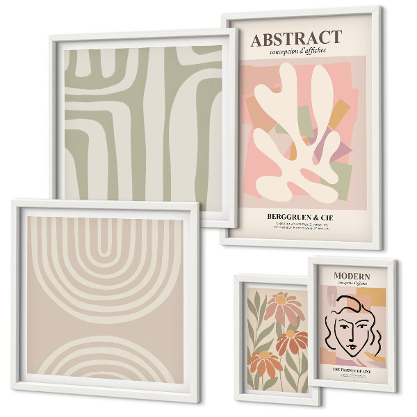 Set di quadri incorniciati Piante astratte eleganti