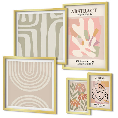 Set di quadri incorniciati Piante astratte eleganti
