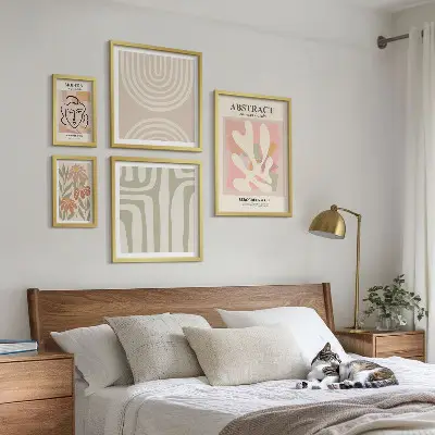 Set di quadri incorniciati con piante astratte eleganti