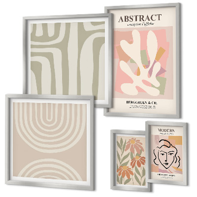 Set di quadri incorniciati Piante astratte eleganti