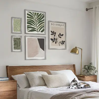 Set di 5 quadri ispirazioni moderne a tema vegetale