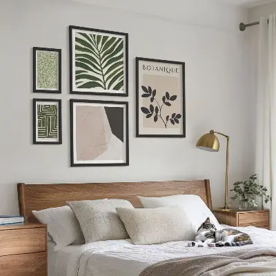 Set di 5 quadri ispirazioni moderne a tema vegetale