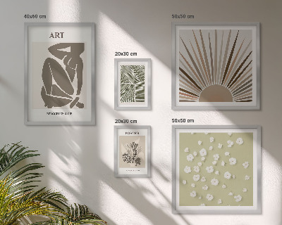 Set di quadri incorniciati Eleganti grafiche astratte di piante