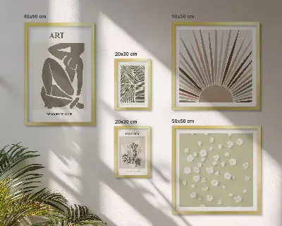 Set di quadri incorniciati con grafiche astratte di piante
