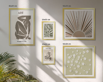 Set di quadri incorniciati Eleganti grafiche astratte di piante
