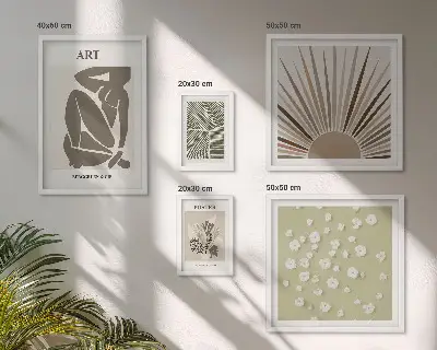 Set di quadri incorniciati con grafiche astratte di piante