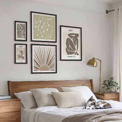 Set di quadri incorniciati Eleganti grafiche astratte di piante