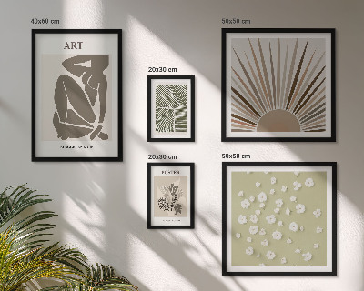 Set di quadri incorniciati Eleganti grafiche astratte di piante