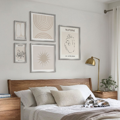 Set di 5 quadri Linee artistiche minimaliste