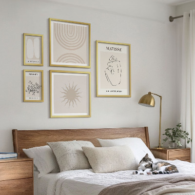 Set di 5 quadri Linee artistiche minimaliste