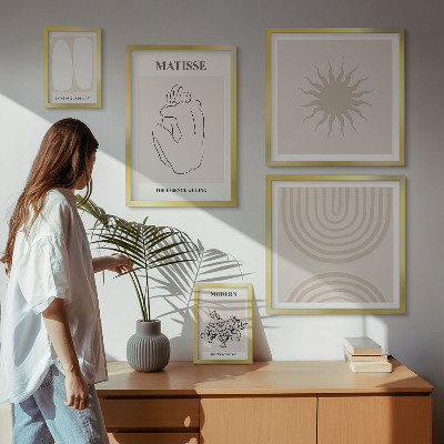 Set di 5 quadri Linee artistiche minimaliste