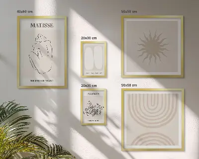 Set di 5 quadri con linee artistiche minimaliste