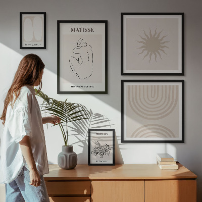 Set di 5 quadri Linee artistiche minimaliste