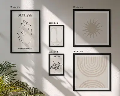 Set di 5 quadri con linee artistiche minimaliste