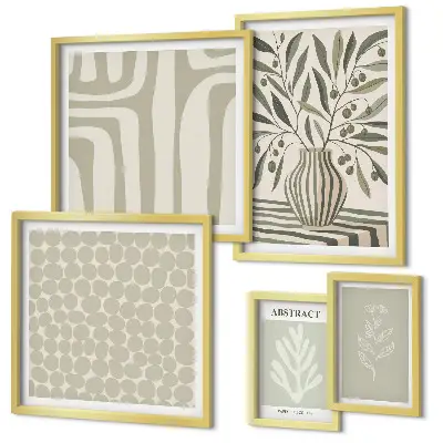 Polittico con cornice con motivi vegetali in stile scandinavo