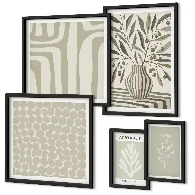 Polittico con cornice con motivi vegetali in stile scandinavo