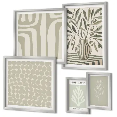 Polittico con cornice con motivi vegetali in stile scandinavo