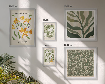 Set di 5 quadri Motivi vegetali moderni