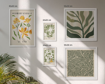 Set di 5 quadri Motivi vegetali moderni