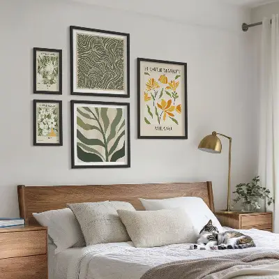 Set di 5 quadri con motivi vegetali moderni