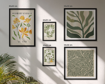 Set di 5 quadri Motivi vegetali moderni