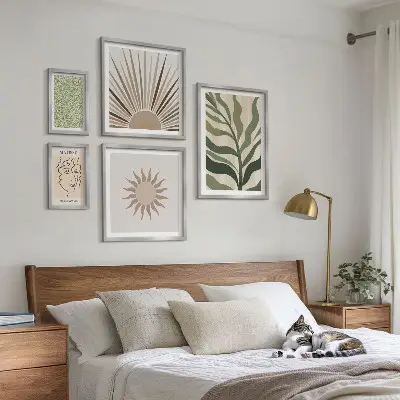 Set di quadri incorniciati con grafiche astratte di piante