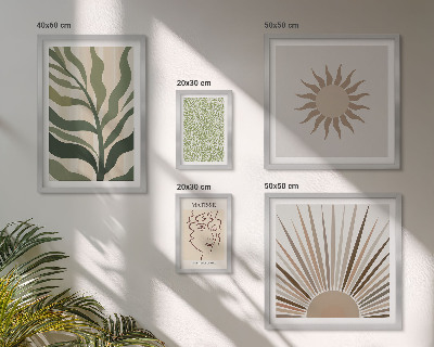 Set di quadri incorniciati Eleganti grafiche astratte di piante