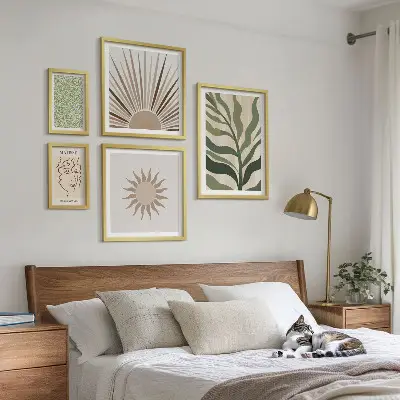 Set di quadri incorniciati con grafiche astratte di piante