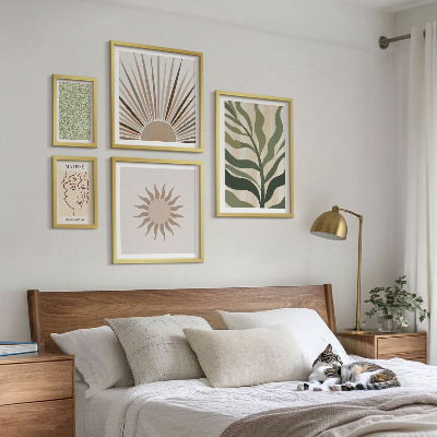 Set di quadri incorniciati Eleganti grafiche astratte di piante